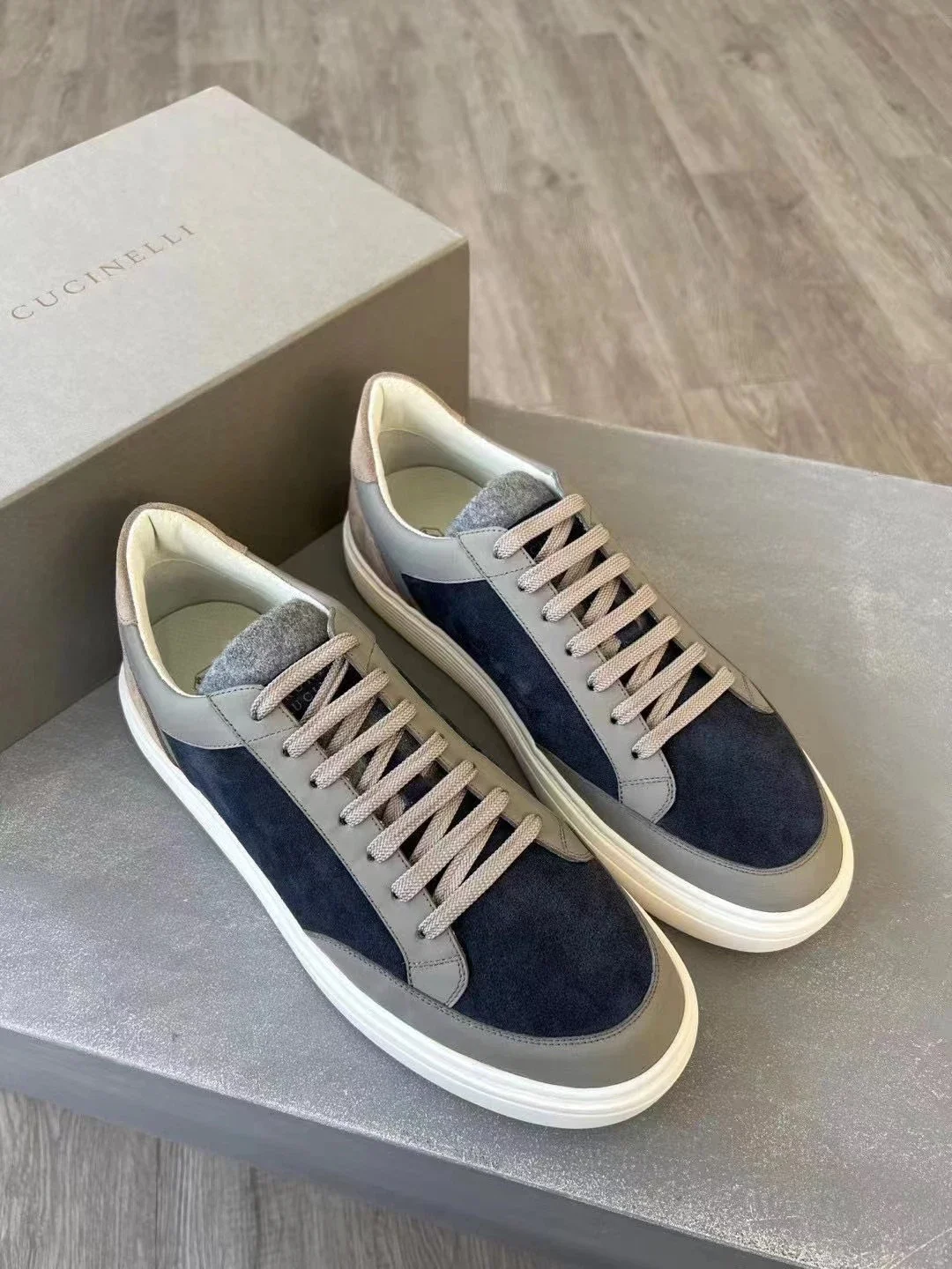 

Brunello brand 2024 new Sports Four Seasons Shoes Breathable mesh paired with calf down comfort high quality outdoors Men‘s