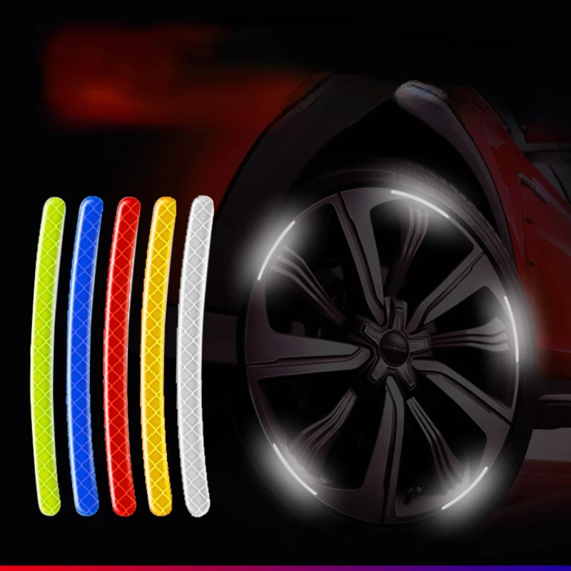 20Pcs Bike Tire Rim Reflective Sticker Night Safety Warning Strip