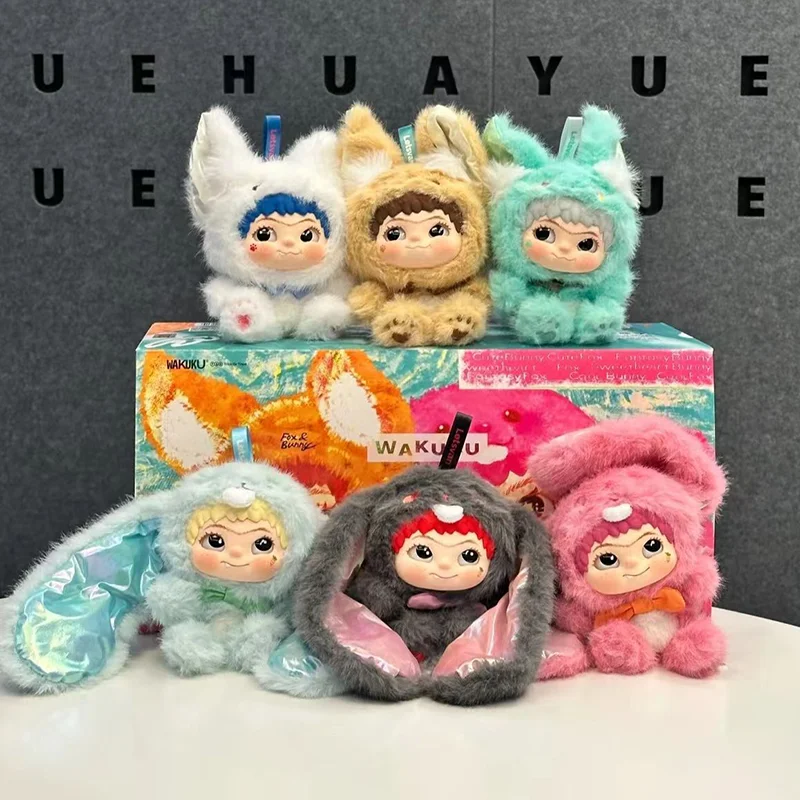 Official Trendy Play Blind Box Plush Pendant Wakuku Fox Rabbit