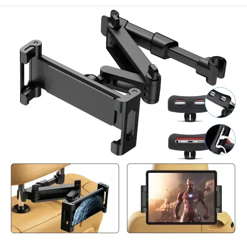 Aluminum Car Tablet Holder Mount For 4-13 Inch Devices