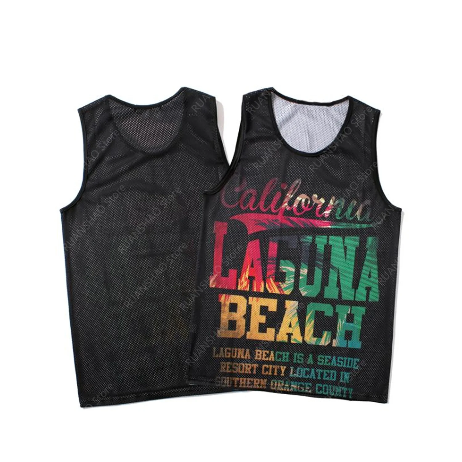 Summer New Style Loose Letter Print Fashion Men's and Women's Sports Fitness Seaside Beach Quick Drying Comfort Runing Vest