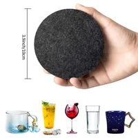 10pcs Round Felt Coaster Dining Table Protector Pad Heat Resistant Cup Mat Coffee Tea Hot Drink Mug Placemat Kitchen Accessories 2