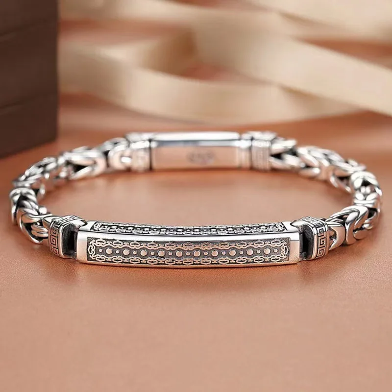 

Vintage Silver Color Peace Grain Bracelet Unisex Simple Personality Open Bracelet Banquet Jewelry Accessories Gift