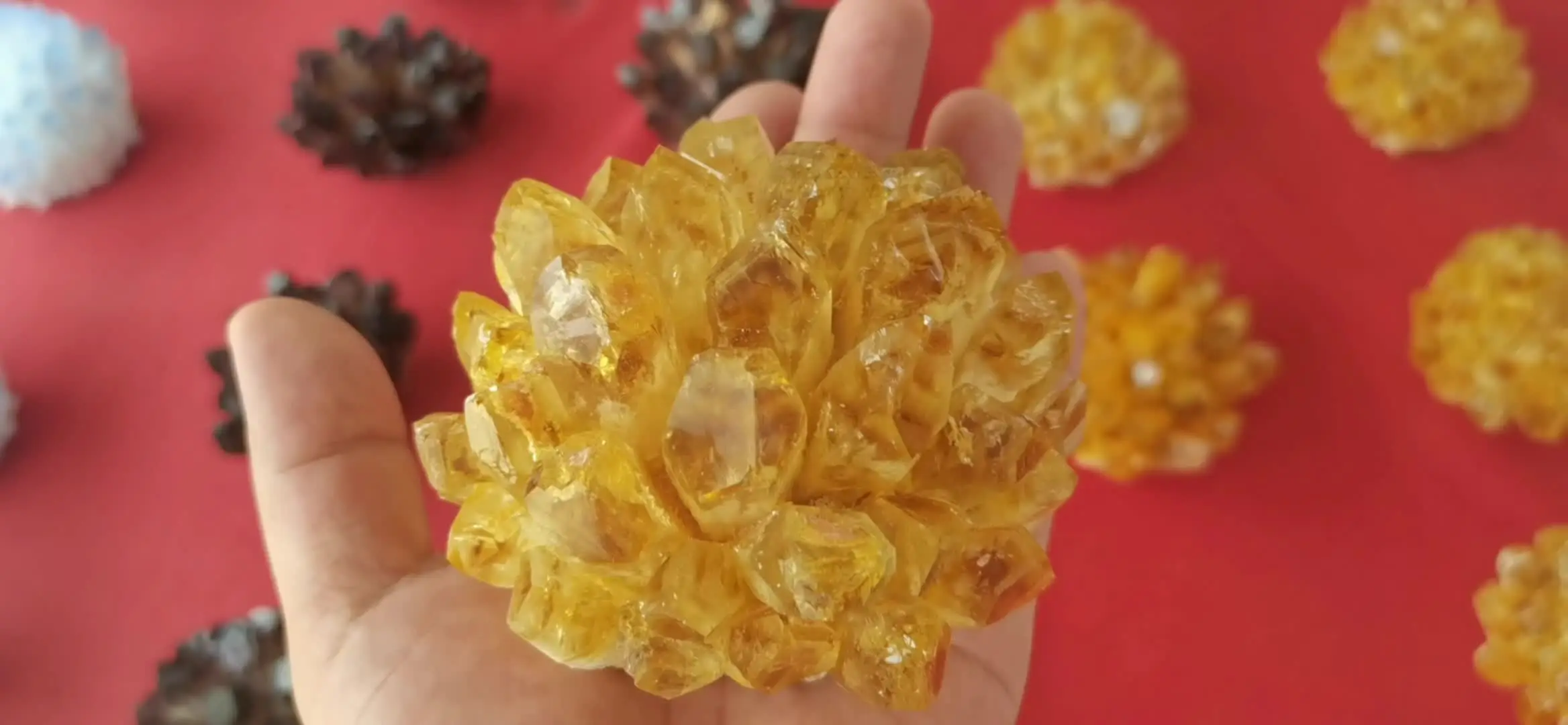 550g 100% 자연 원석 시리즈 황색 쿼아르트 클러스터 치트린 클러스터 치유 원석 광물 샘플 홈 장식 1개