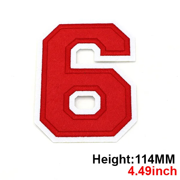Large Black Embroidered Number Patch 114mm - Iron-On Applique for Clothing, Accessories, and Crafts