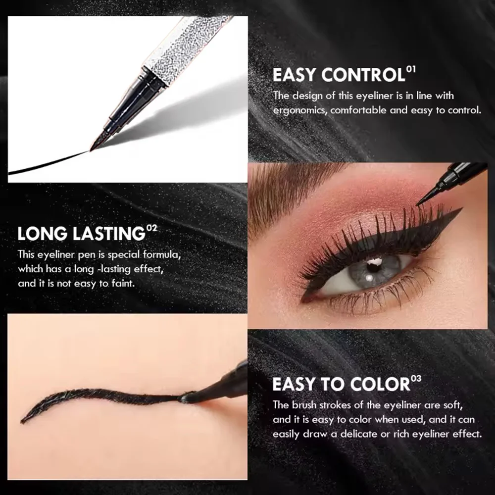 Eyeliner Pen Starry eyeliner pen waterproof & smudge-proof quick-dry long-lasting matte finish multi-look eye makeup safe for all skin types