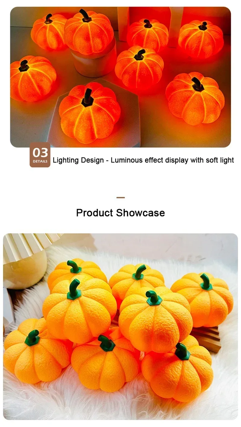 Halloween Pumpkin Night Light Compact Design