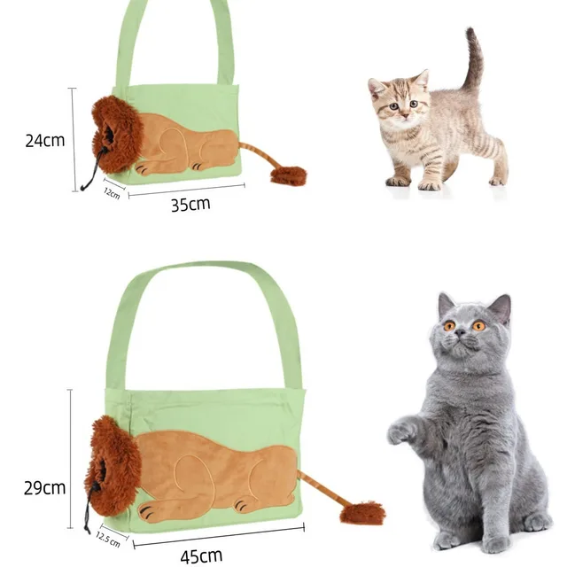 Pet Canvas Shoulder Bag Lion Shaped Dog Carrier Comfortable Cats Carrying Pouch Handbag Puppy Messenger Bag For Outdoor Travel 3