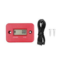 Enhanced LCD Digital Hour Meter Counter for Various Vehicles and Equipment (Red)