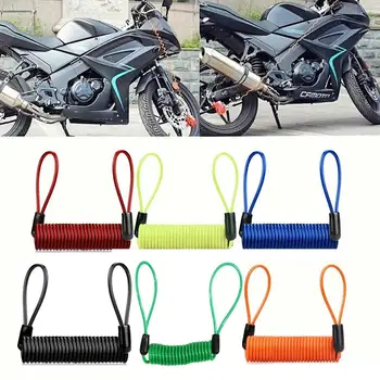 1/2 pz. Lucchetto a molla per bici 25-90 cm con allarme antifurto, cavo di sicurezza per disco, promemoria antifurto per bicicletta, protezione antifurto moto