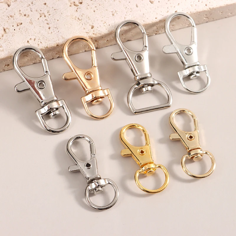 10Pcs/set Metal Swivel Lobster Hook Clasp Keyring Snap Bag Jewelry