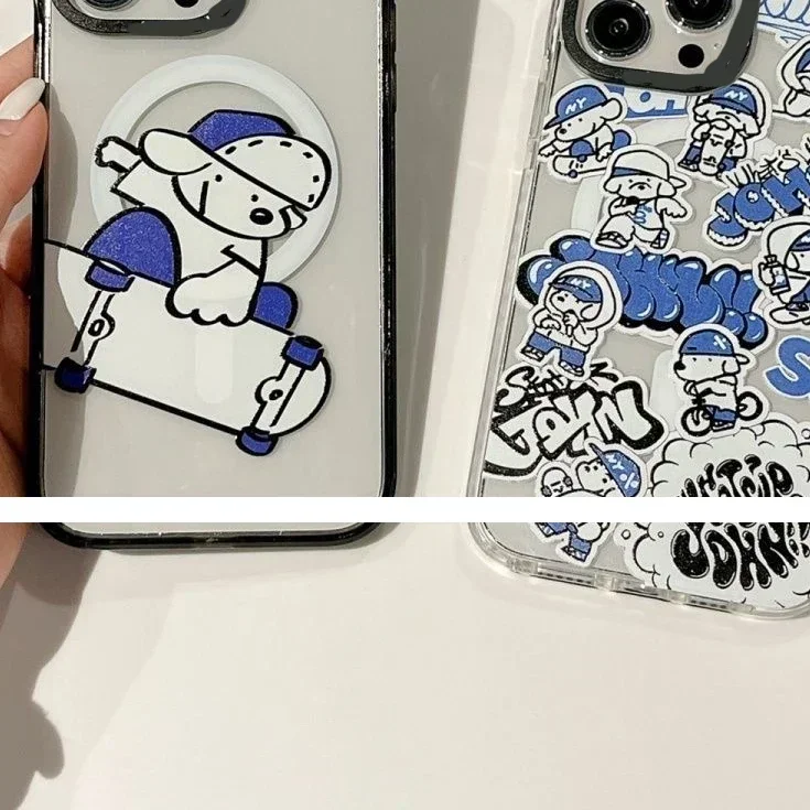 MagSafe Acrylic Dog Phone Case Cover for IPhone 11 12 13 14 15 Pro Max Case for IPhone 15 Pro Max