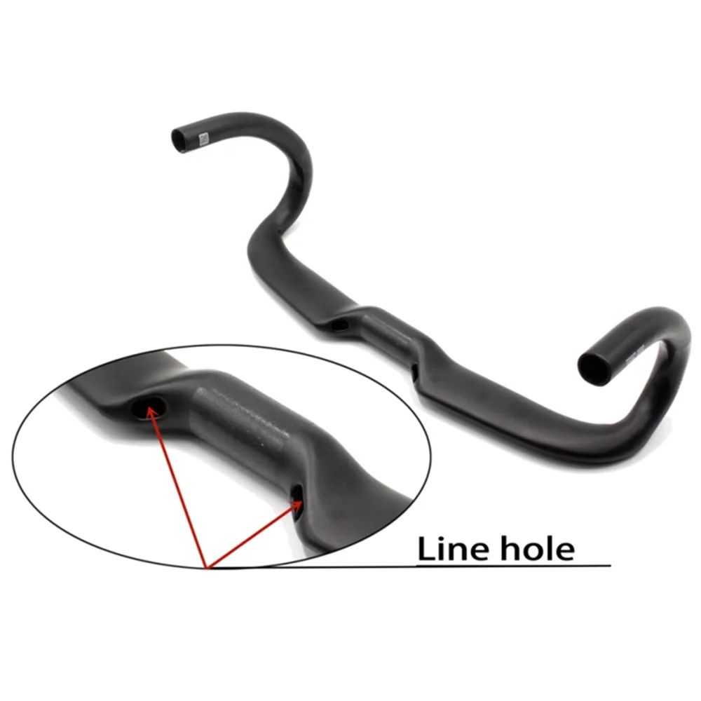 KOCEVLO Carbon Fiber Bicycle Handlebar Reduce Resistance Bent Bar Road bike handlebars 380/400/420/440mm Inner Routing 260g&plusmn;15g