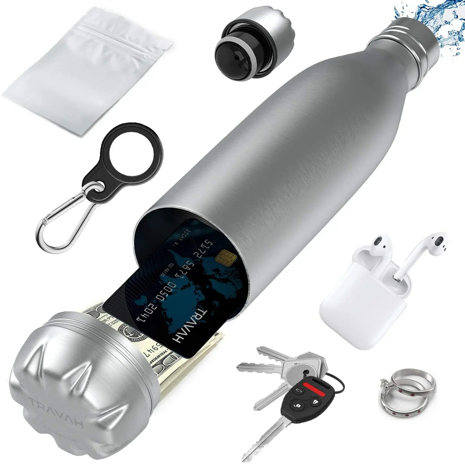 Secret Hidden Safe Steel Water Bottle Safe Money Box Secret Stash Spot