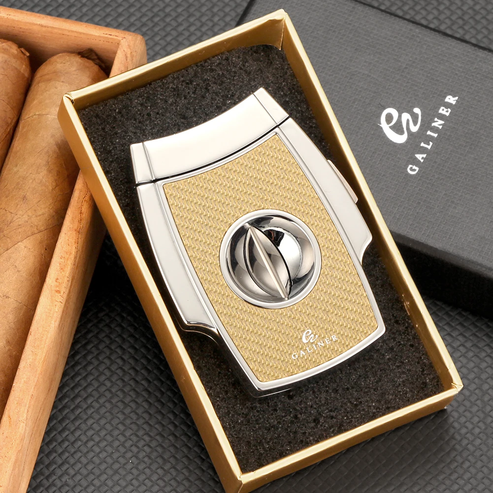 

Galiner Metal Cigar Cutter Cigar Sharp V-Cut Cigar Scissors Accessories Guillotine Gadgets Puro Cutter Charuto