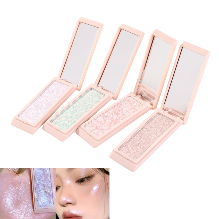 

1 шт., палитра теней для век, стойкий водостойкий Хайлайтер для тела, макияж, пюре, текстура картофеля, блестящий