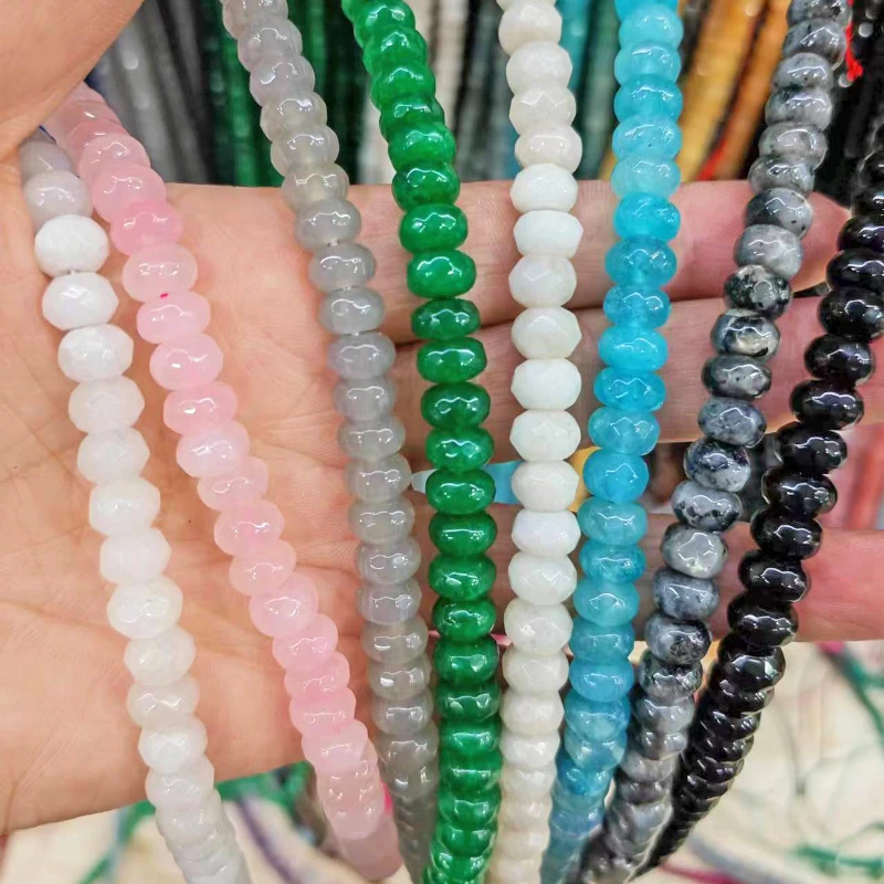 

New Natural Jade Cut Abacus Beads Handmade DIY Bracelets Necklaces Keychain Women's Earrings Jewelry Accessories Wholesale