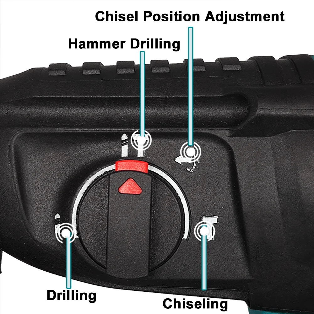 26mm Brushless Electric Hammer Pick Impact Drill Cordless 4-Mode Rotary Power Tools For Makita 18V Battery(No Battery) 4