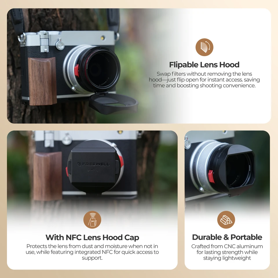 thumbnail image 2 of Freewell X100vi Leica Q3 43 Lens Hood U2013 CPL/Mist Filter & Flip U2013 Freewell Gear Freewell Osmo Pocket 3 Filters 2 of 11