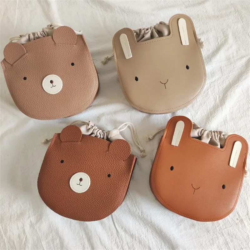 

Lovely Cartoon Children Toddler Bear and Bunny Backpack 2-8Y Fit Child Cute Animal Bag Drawstring Backpack For Kids's Gifts