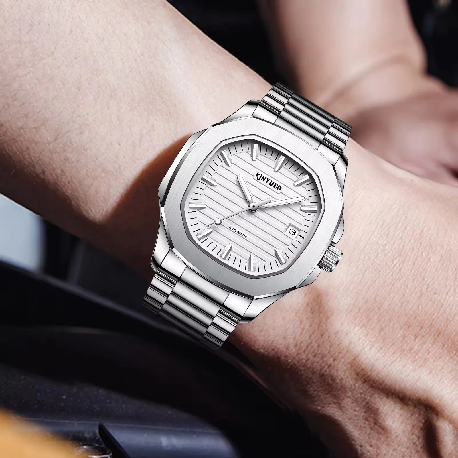 Stainless Free Shipping Automatic Winding Fashion Wrist Mechanical Wristwatch Watches Watch For Men Young Man Machine
