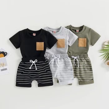 Boys Striped Shorts Set 1