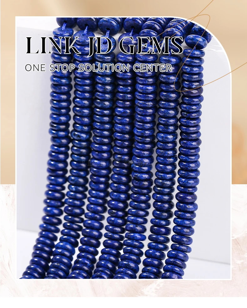 Natürliche Lapis Lazuli Flache Rondell-Perlen 6x2mm Lose Abstandhalter-Abacus-Perlen für Schmuckherstellung DIY Halskette Armband Zubehör – Detail 1