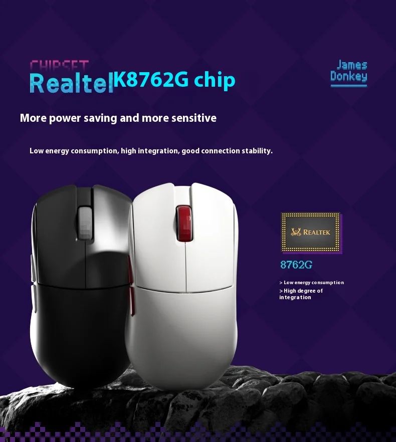 JAMESDONKEY RSR5 Gaming Mouse PAW3395 Tri-mode Wireless 8k