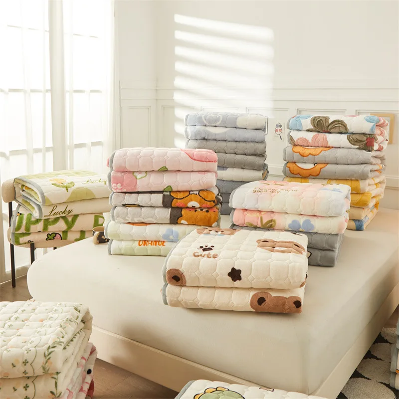 Household Milk Velvet Mattress Soft Cushion Fall Winter Warm Thickened Bed Mattress Foldable Student Dormitory Bedroom