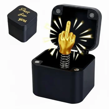 Funny Middle Finger in Box & Spider box - Novelty Desk Decor Gag Gift for Halloween/Christmas/Birthday, Stress-Relief Office Toy 1