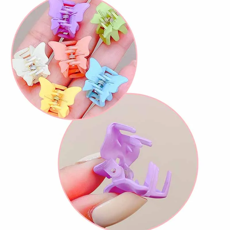 6 teile/satz Frauen Mädchen Nette Bunte Schmetterling Blume Kleine Acryl Haar Krallen Süße Haar Clips Haarnadeln Mode Haar Zubehör – Detail 7