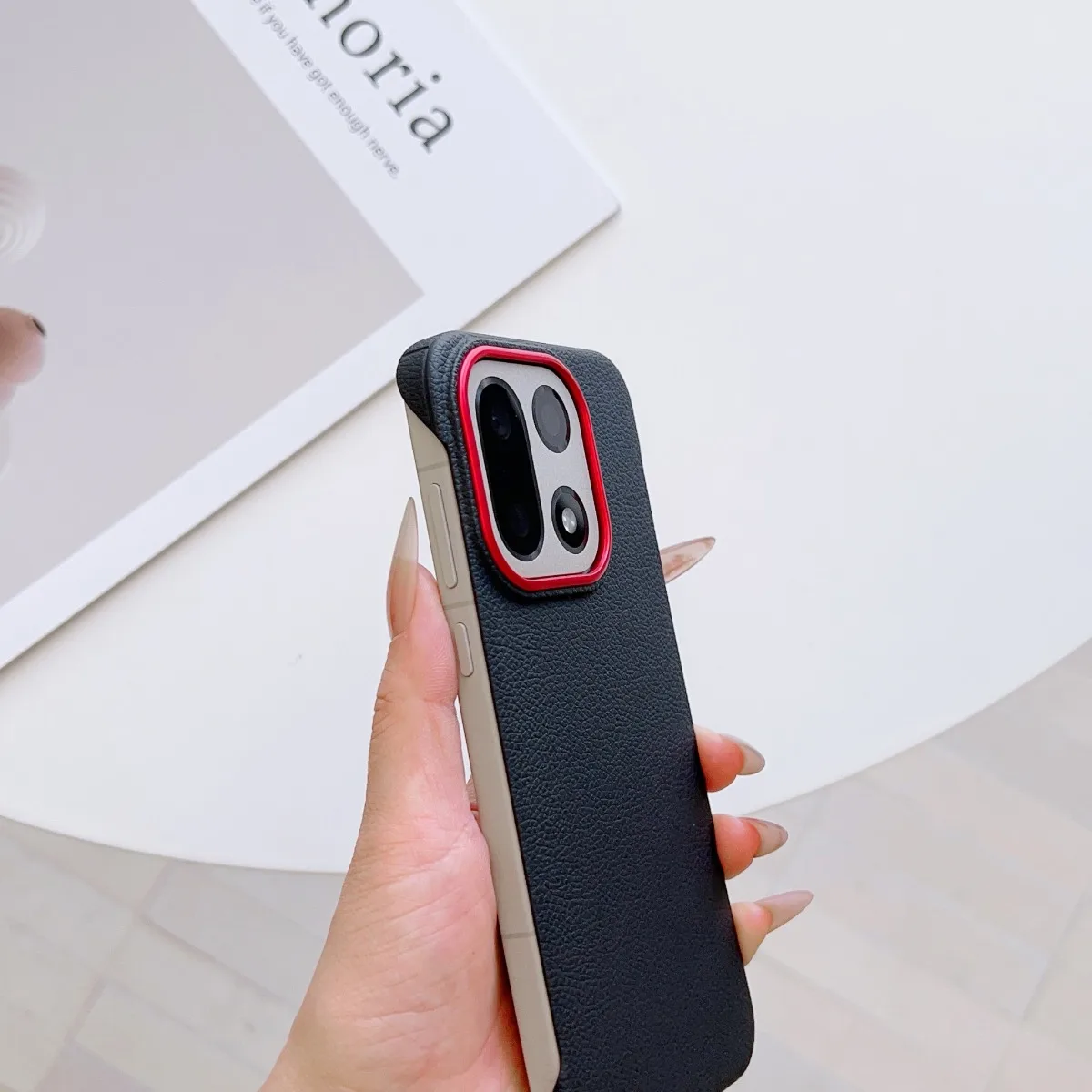 Magnetic Wireless Charging Leather Frameless Protective Phone Case - Shockproof Cover