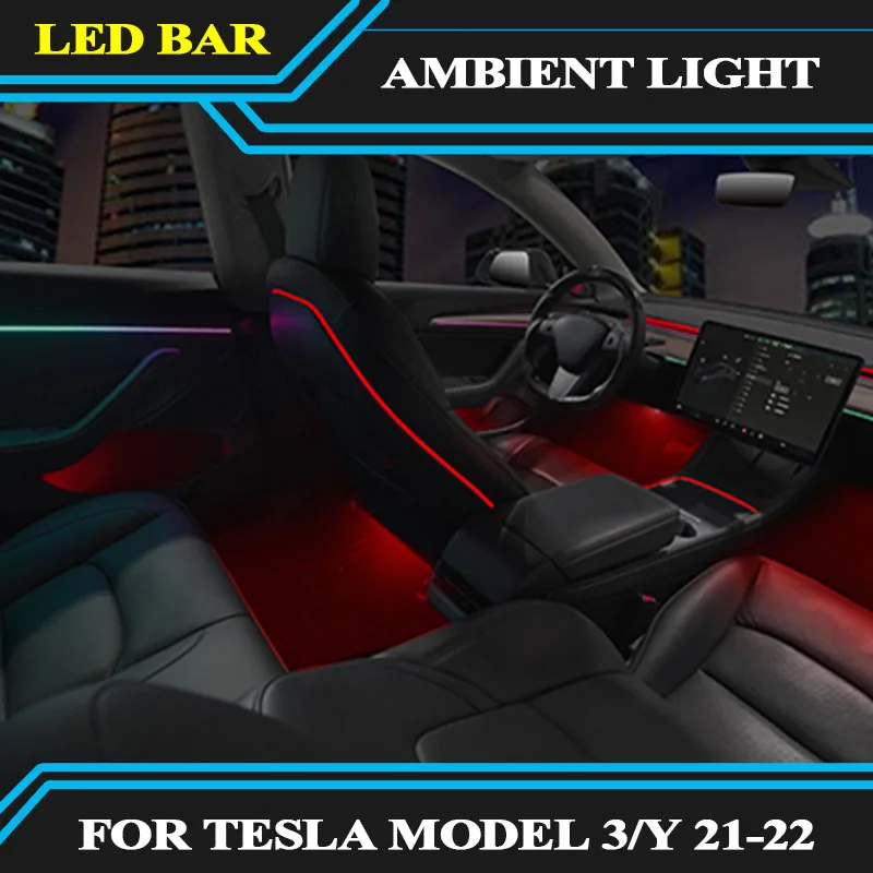 New design dynamic shadow Active ambient light For Tesla Model 3 model Y 2021 2022 cup control inter led Center pillar light вентилятор для корпуса fractal design dynamic x2 gp 14 fd fan dyn x2 gp14 wt white