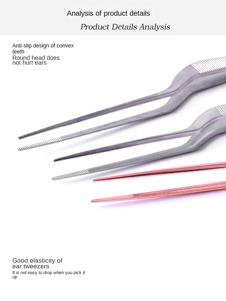 Description Picture 5 of itemStainless Steel Tweezers Professional Ear Cleaner Care Ear-Pick Tools Ear Digging Cleaning Tool Earwax Tweezers Ear Pick