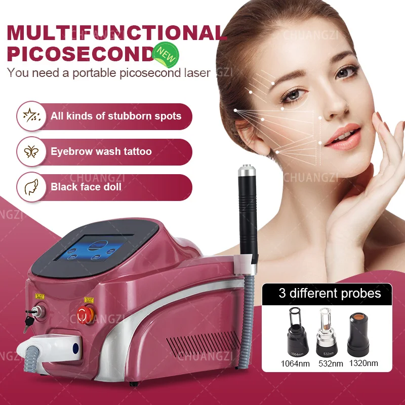 Profession Tattoo Removal Laser Machine Pico Nd yag Portable Freckle Pigment Remove Skin Whitening Laser Machine