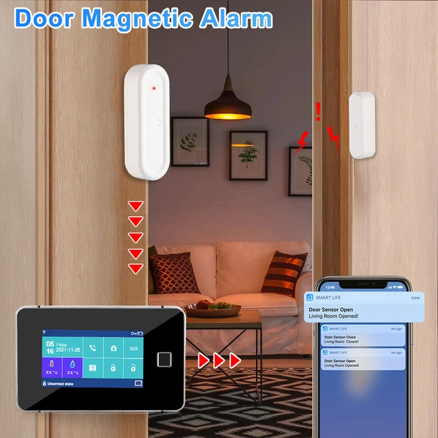 WSDCAM Tuya WiFi GSM Home Security Protection Smart Alarm System Burglar kit Motion Sensor Remote Control For Alexa Google 4