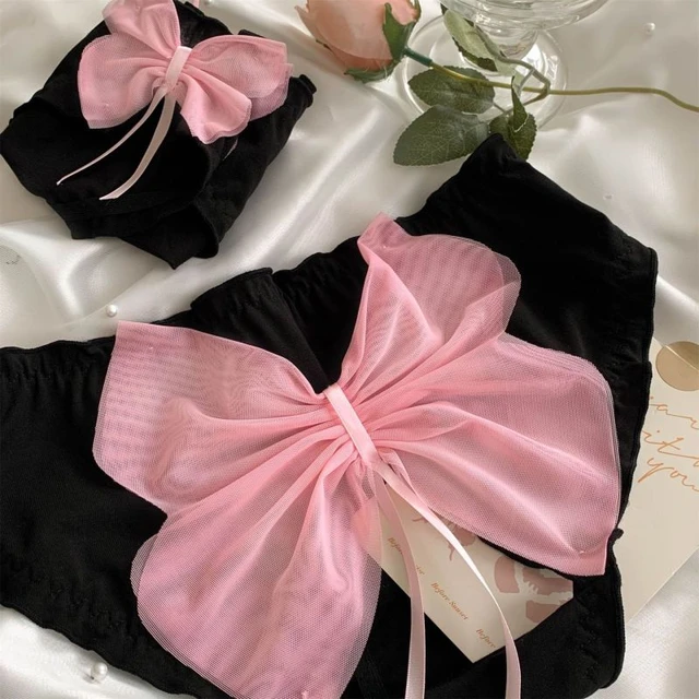 Women Cotton Hollow Big Bow Sexy Underwear Fashionable Personality