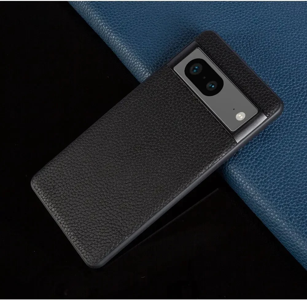 Luxury Cowhide Leather Phone Case with Full Protection - Shockproof Back Cover