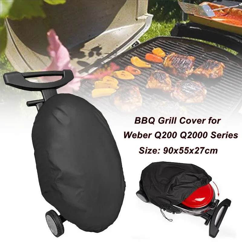 90x55x27cm Oxford BBQ Cover Waterproof Outdoor Anti Dust Grill Cover Garden Yard Rain Barbecue Protector For Weber Q200/2000