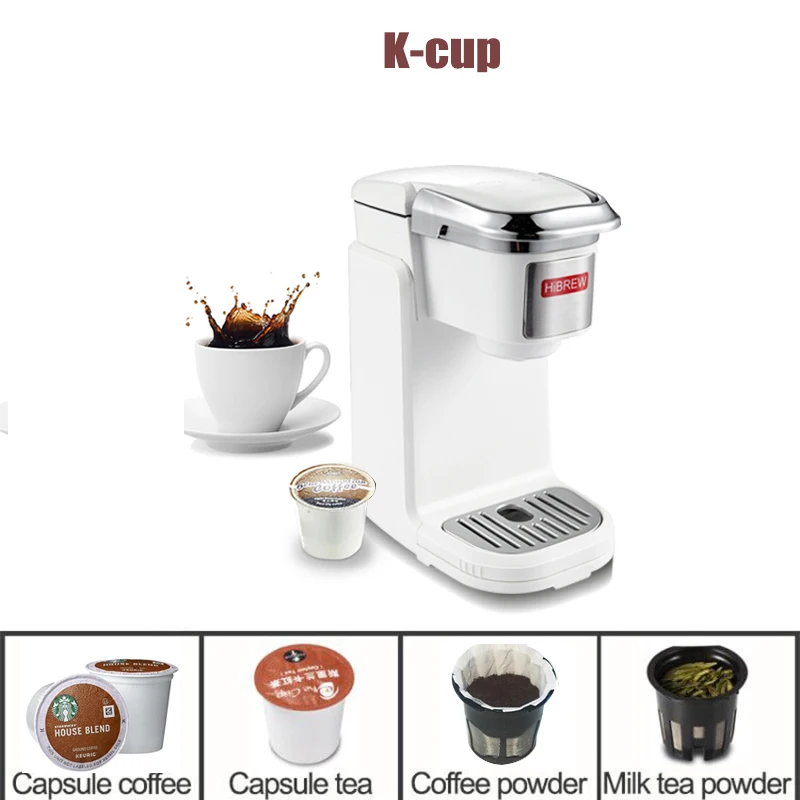 Single Serve Coffee Maker Dual Brew K Cup Capsule Ground Coffee Compact  Design