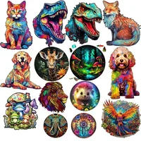 Unique Wooden Animal Jigsaw Puzzles Colorful Turtle 3D Puzzle Gift Fabulous Gift Interactive Toy for Adults Kid Educational 1