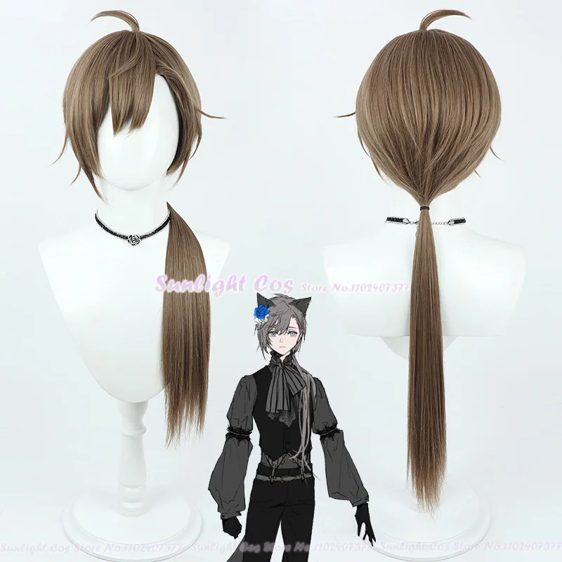 

Vtuber Vliver Cosplay Kanae Cosplay Wig 75cm Brown Wig Kanakana Knkn Wigs Heat Resistant Synthetic Hair Role Play Wig + Wig Cap