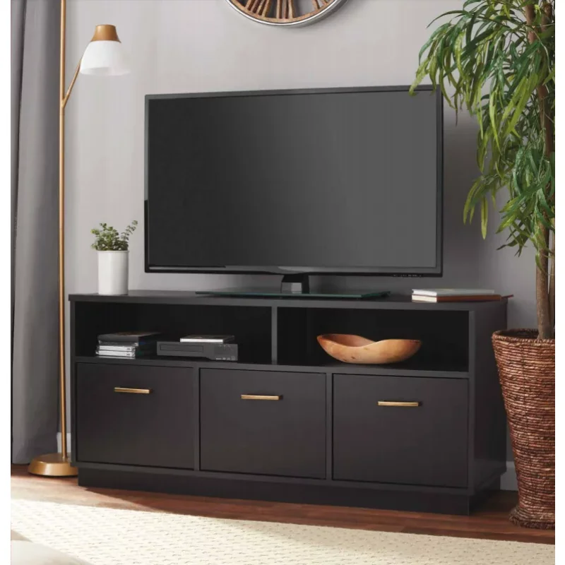 

3-Door TV Stand Console for TVs up to 50", Blackwood