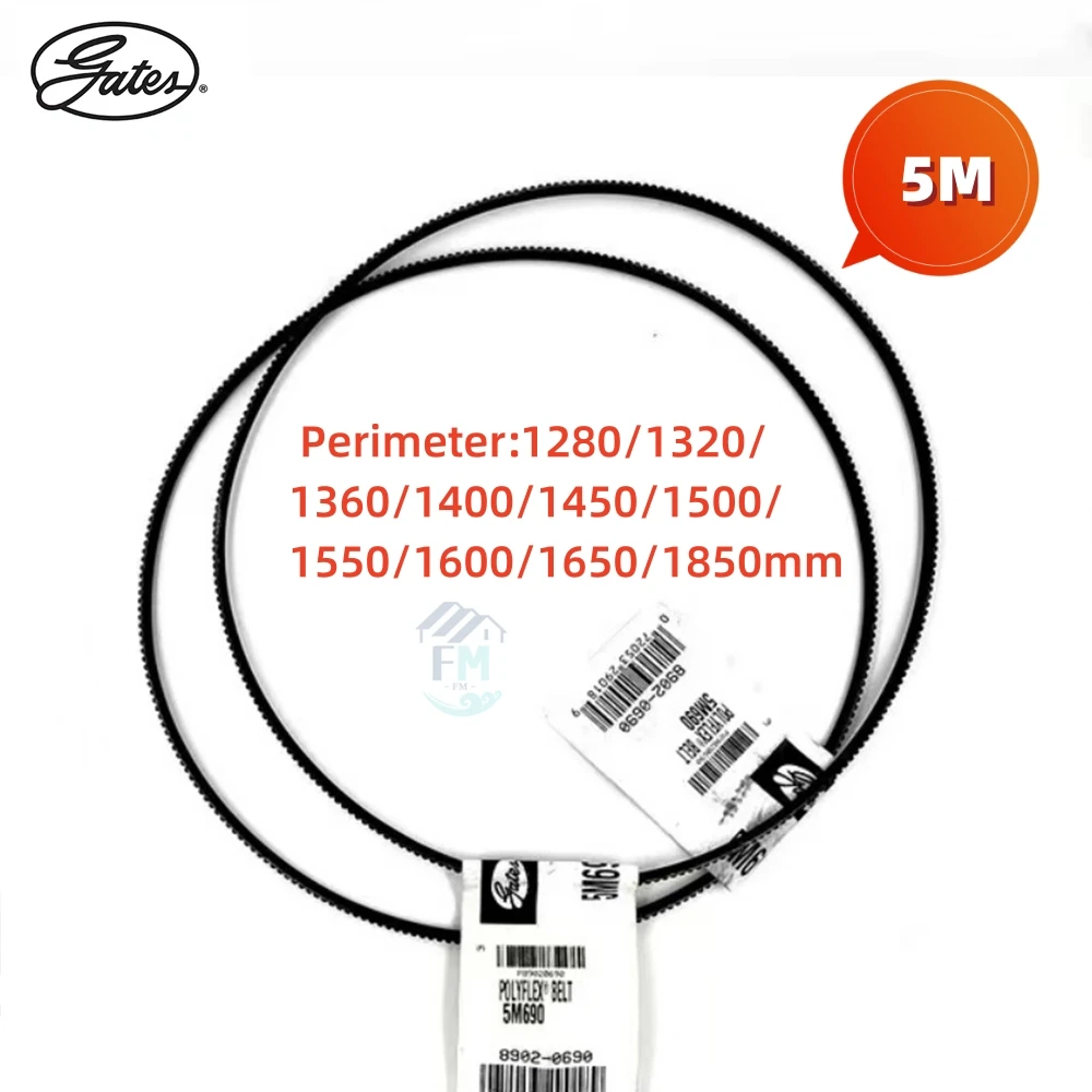 FeiMo Gates Wide Angle Band 5M， Perimeter 1280/1320/ 1360/1400/1450/1500/ 1550/1600/1650/1850mm，Gates Lathe Belt Wide Angle Band