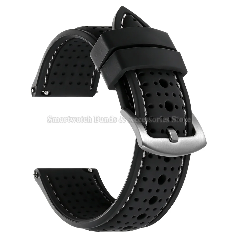Breathable Silicone Quick Release Watch Strap - Soft Rubber Bracelet