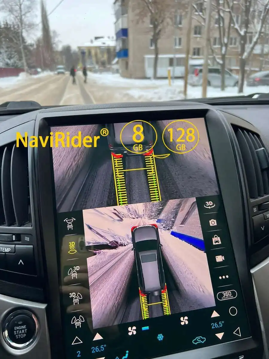 15.6 inch Android 14 Car Video Player Tesla Radio For Toyota Land Cruiser 200 LC