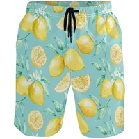 Sunflower Lemon Flamingo Beach Shorts For Men 3D Printed Hawaiian Swim Trunks Summer Vacation Board Shorts Kids Short Pants 1