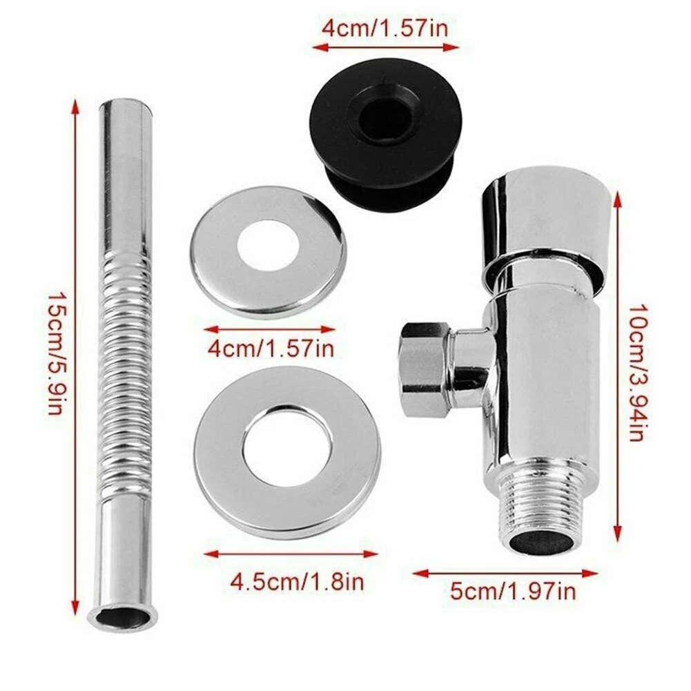 Toilet Flush Valve Urinal Pressure Flush Toilet Urinal Exposed 1/2 Inch Alloy Valve Accessories DN15/20mm Silver toilet flush valve