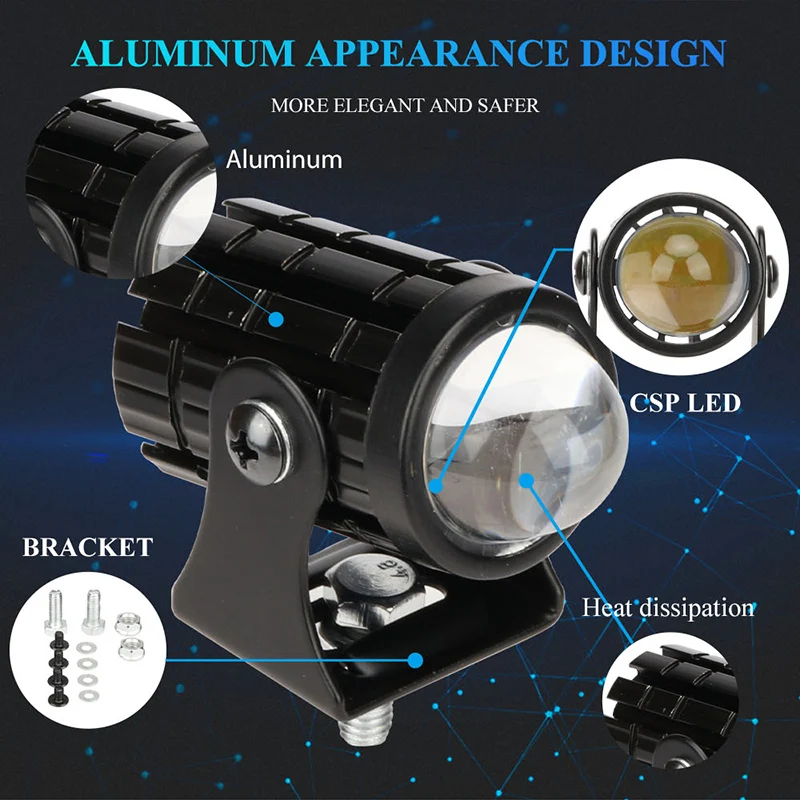 Motorcycle Mini Driving Lights 1set for Headlight Auxiliary Spotlight Lamp R ATV Scooter Moto Fog Light Accessories 12V