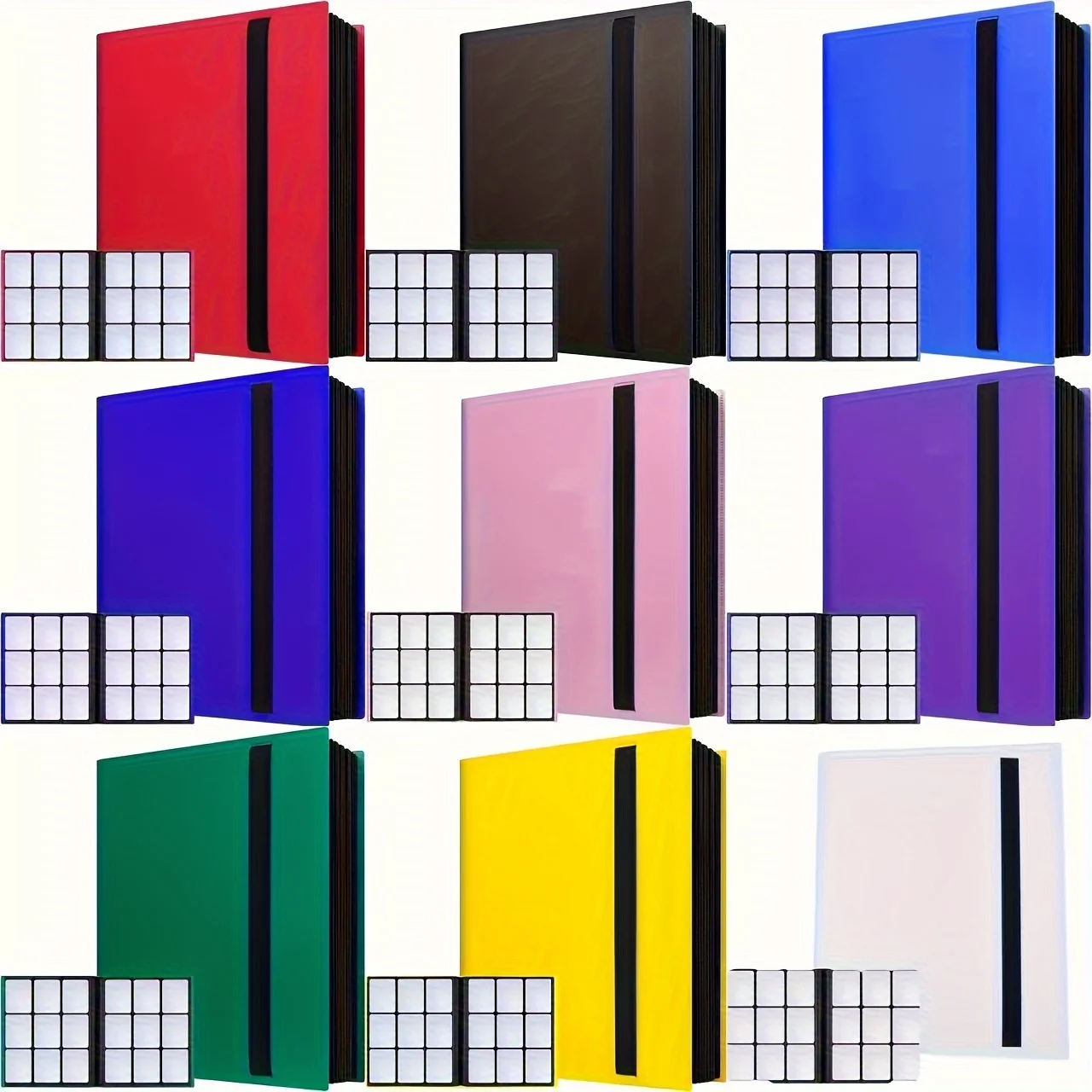 Trading Card Binder 9 Pocket Pages,20 Sheets 360 Game Card Book Binders for Soccer Basketball Cards,Sports & Game Cards trading card binder